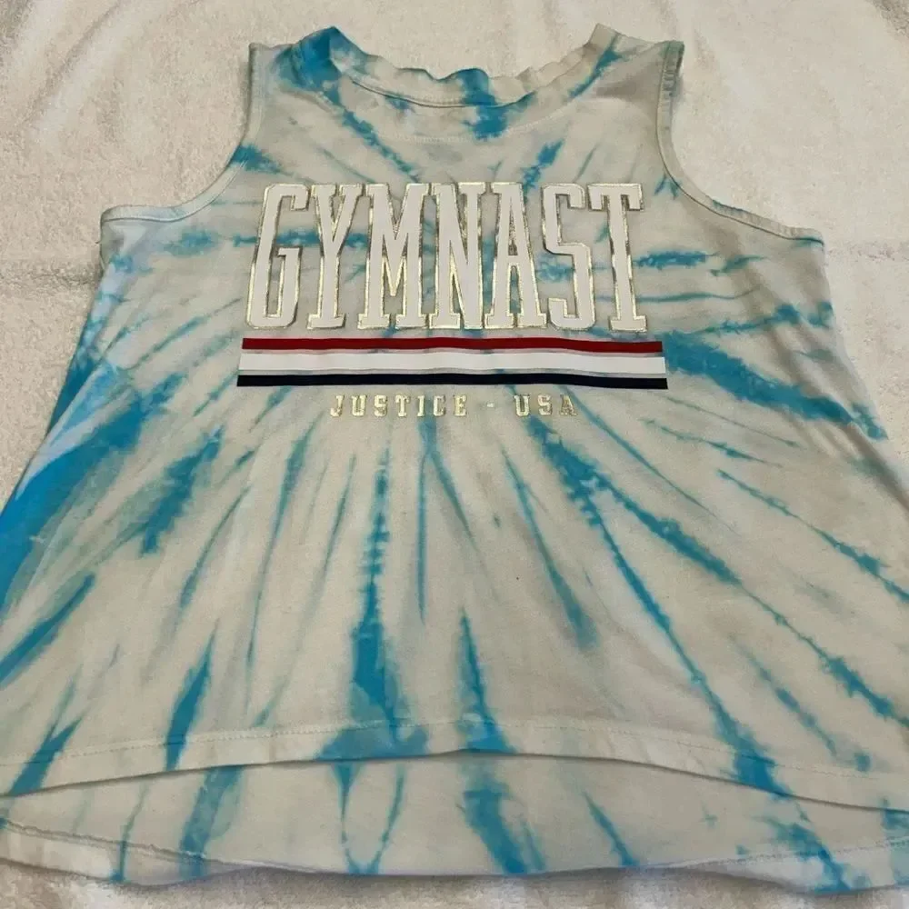 Justice Active Blue Tie-Dye Tank